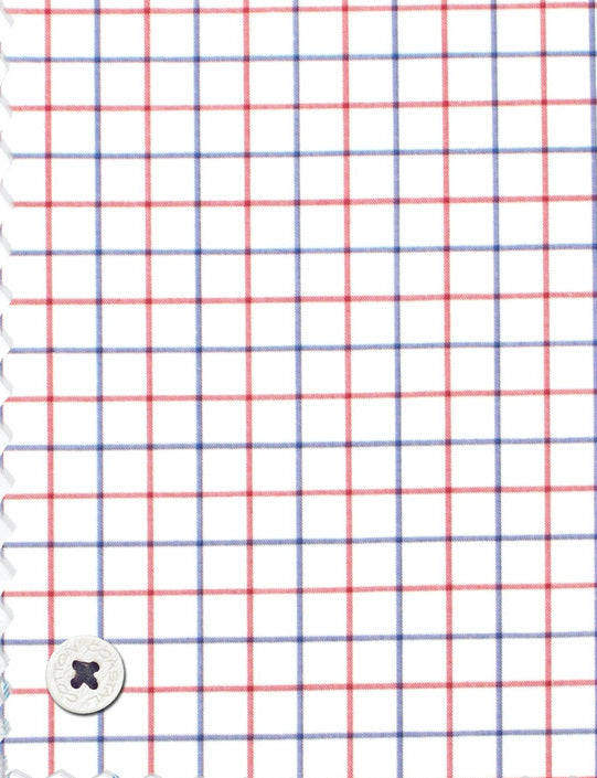 Patriotic Check Cotton/Spandex Long Sleeve Woven