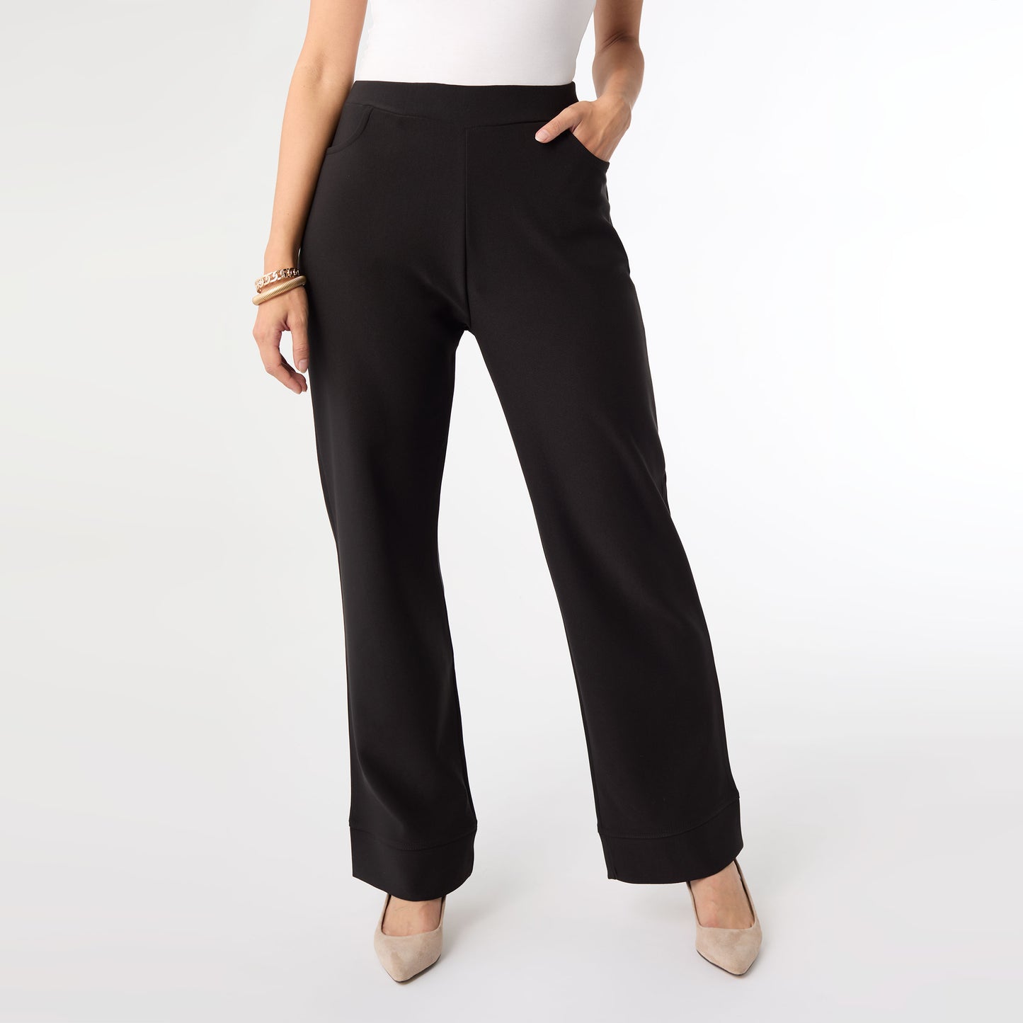 Georgie Wide Leg Bottom - Black S/M