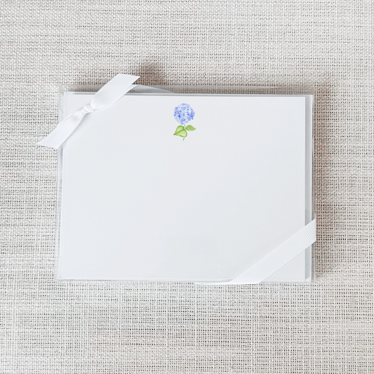 So Thoughtful Gifts - Blue Hydrangea Flat Notecard - Set of 15