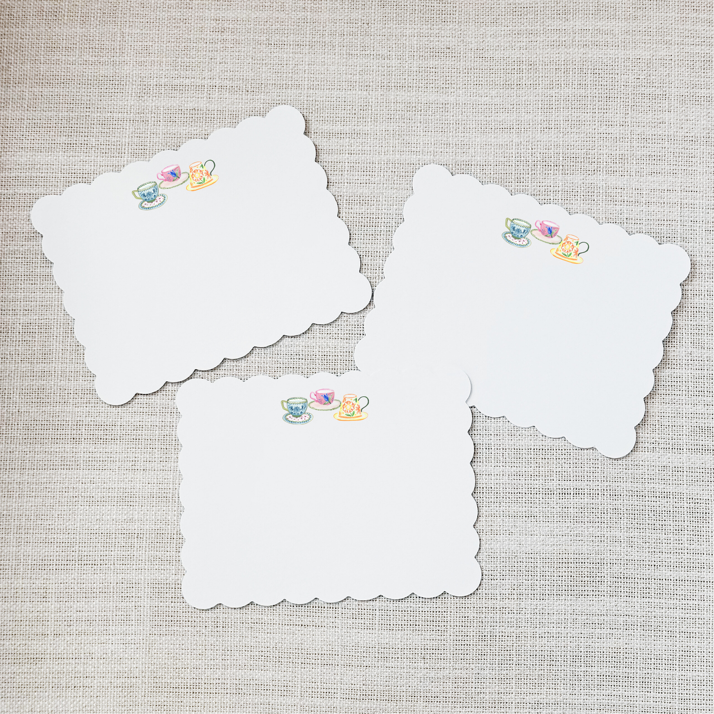 So Thoughtful Gifts - Teacup Scallop Flat Notecard - Set of 15