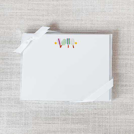 So Thoughtful Gifts - Pickleball Scallop Flat Notecard - Set of 15