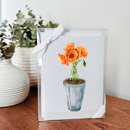 So Thoughtful Gifts - Potted Stems Notecard Set of 10 - Blank Inside