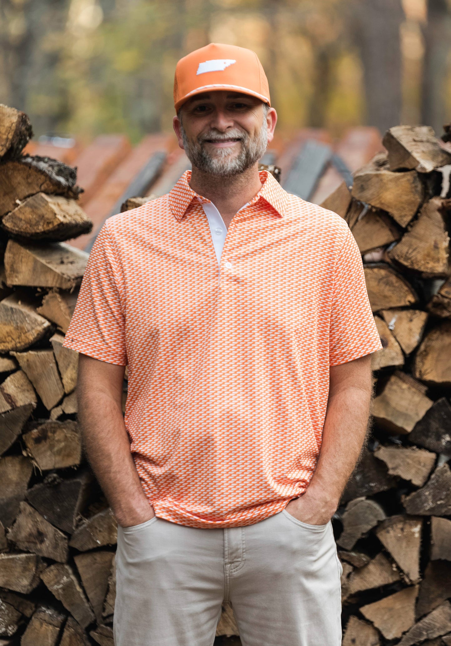 Happy By Rachel, LLC - Orange and White State Performance Polo, Gameday attire