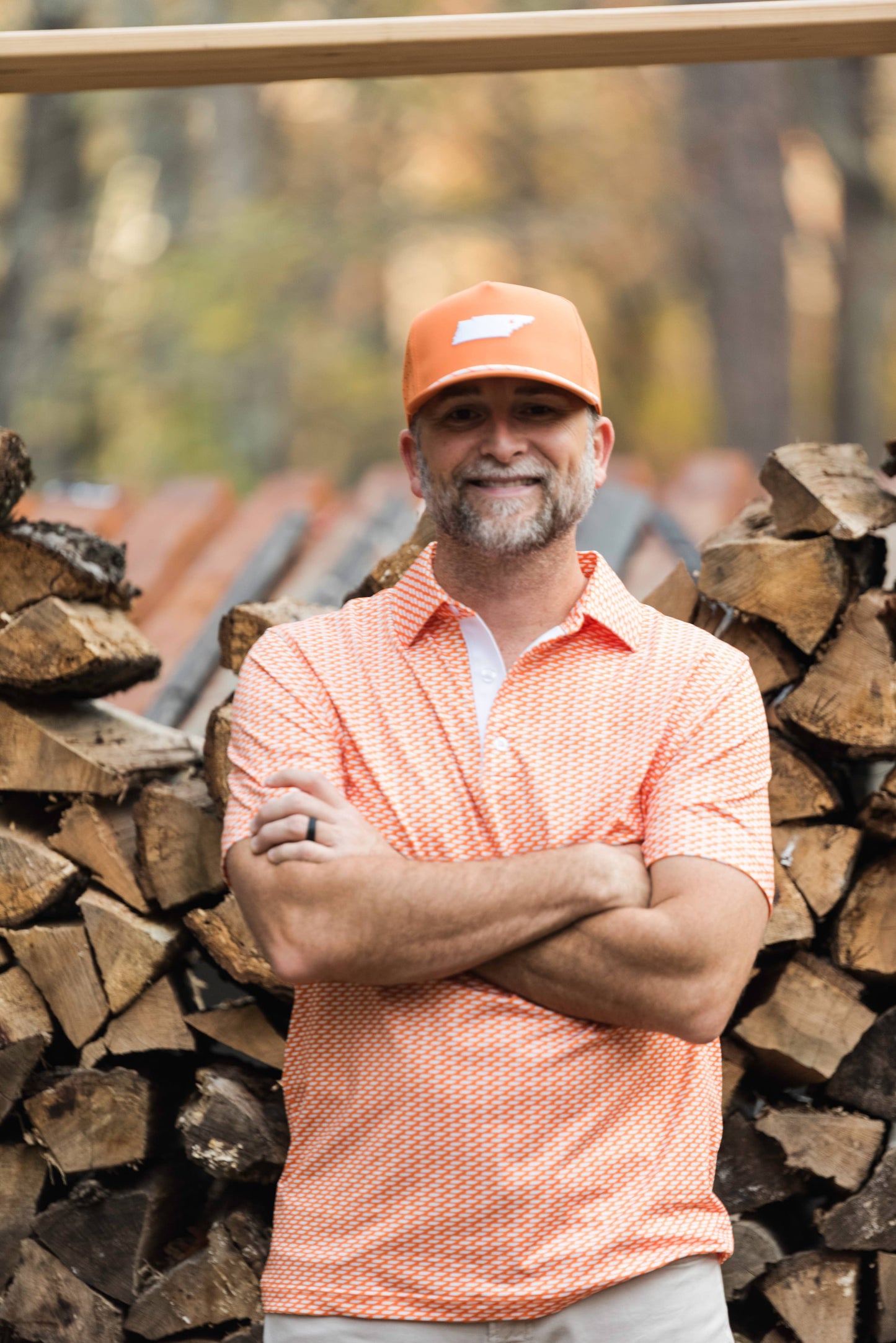 Happy By Rachel, LLC - Orange and White State Performance Polo, Gameday attire