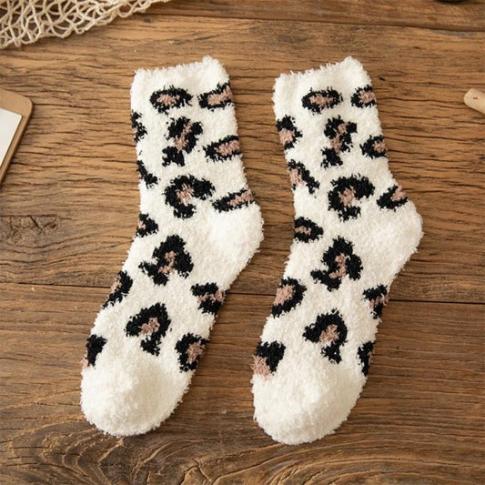 Plush Leopard Socks