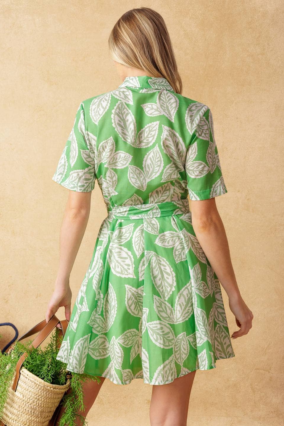 A printed woven mini dress