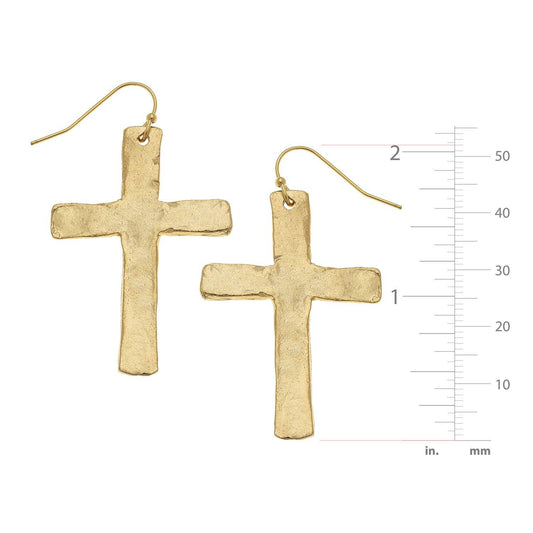 Gold Cross Earrings
