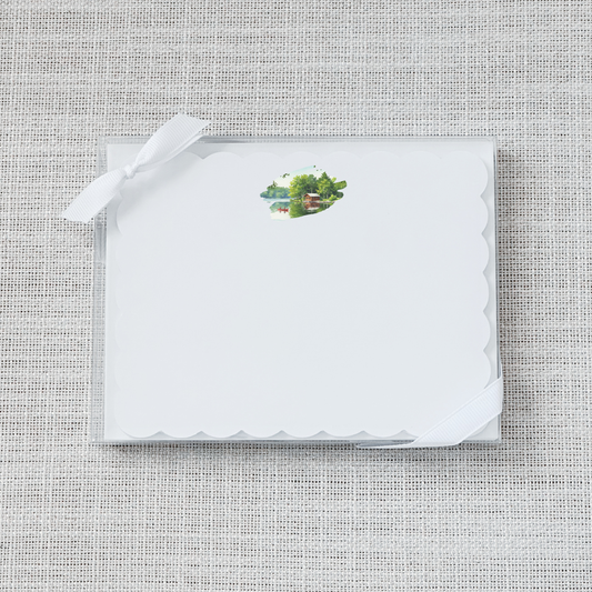 So Thoughtful Gifts - Lake Scallop Flat Notecard - Set of 15
