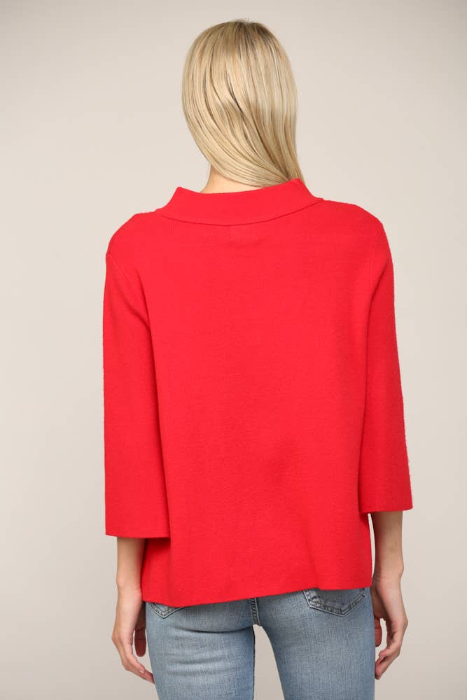 FATE - MOCK NECK PULL OVER SWEATER/BELL SLEEVE