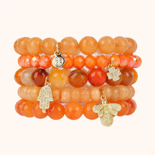 Chamonix 5 Bracelet Set - Coral