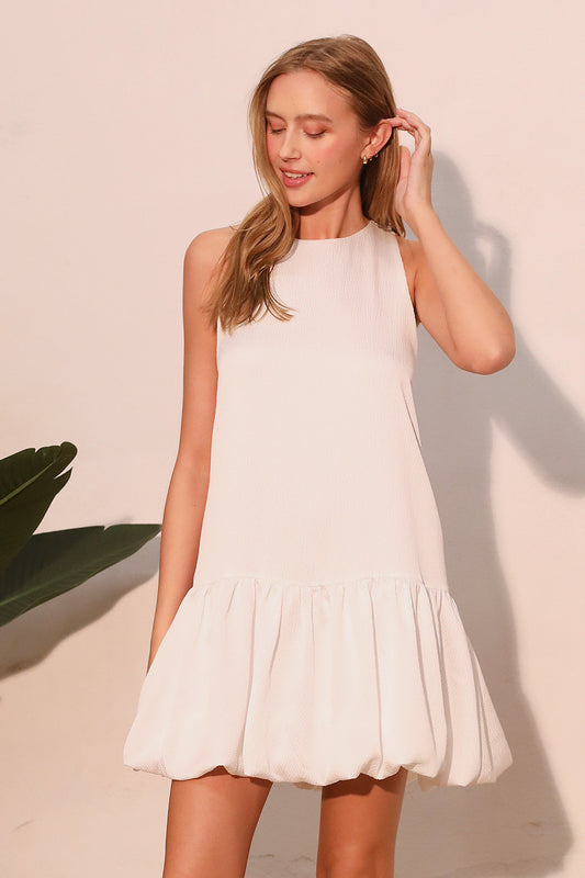 Hammered Satin Bubble Dress