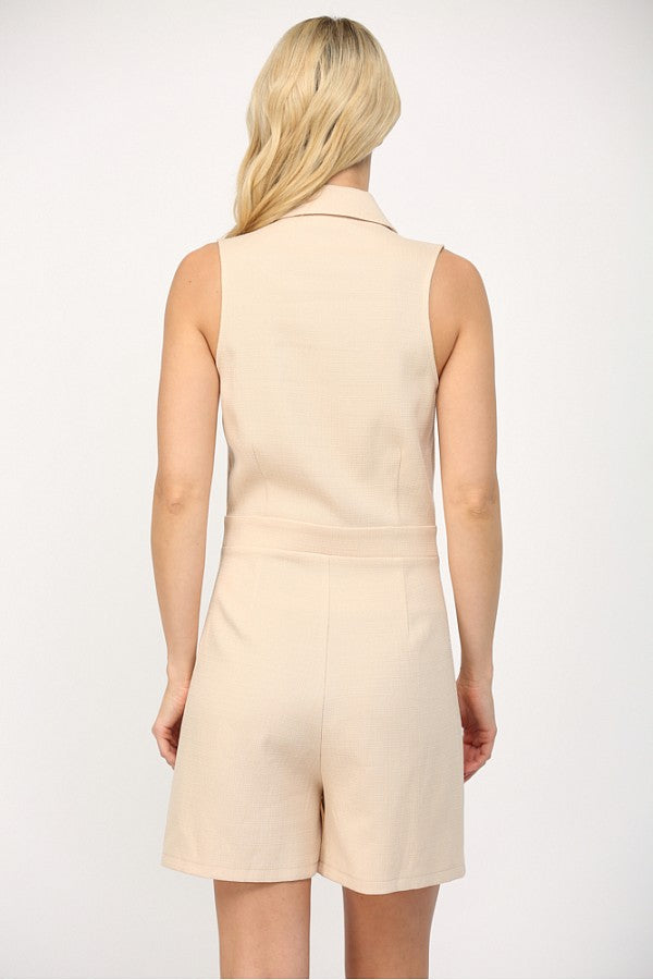 Lapel Collared Romper