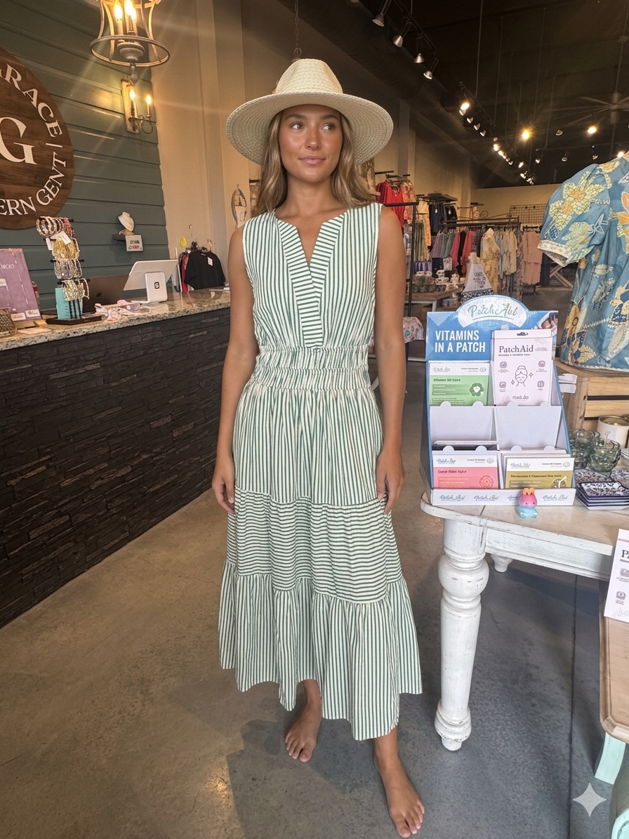 seer sucker maxi dress SEERSUCKER MAXI DRESS