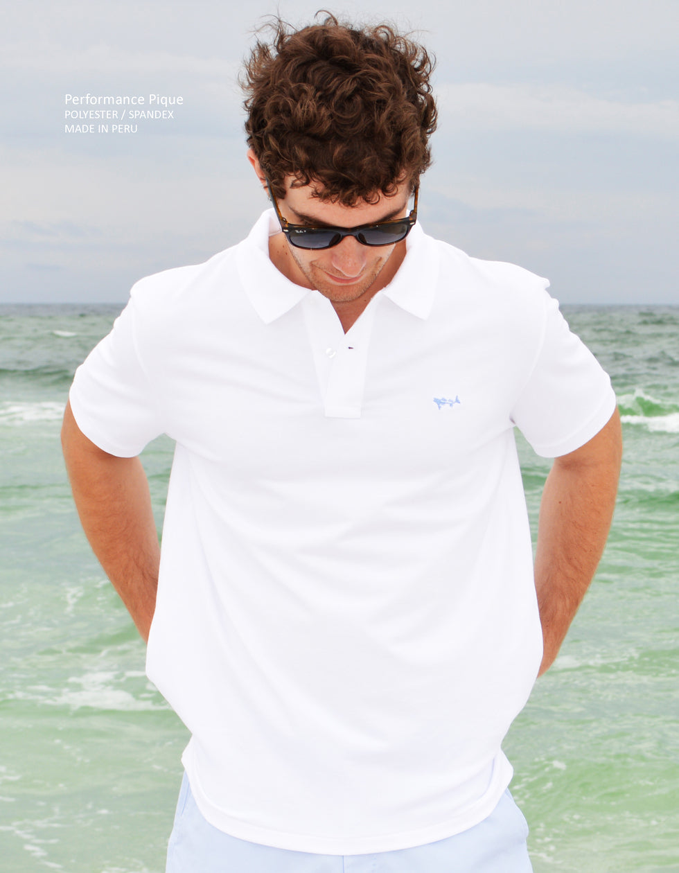 White Solid Pique Polo