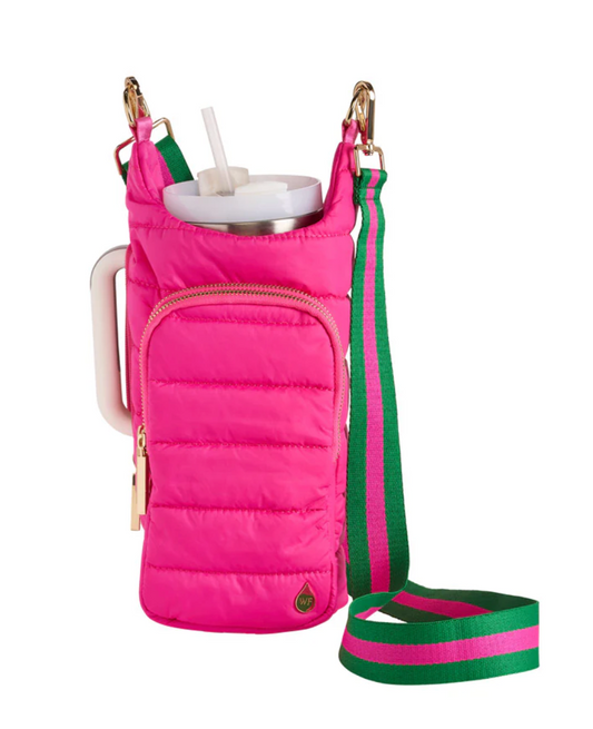 HydroBag® Handle™ - Bright Pink with Pink and Green Striped Strap