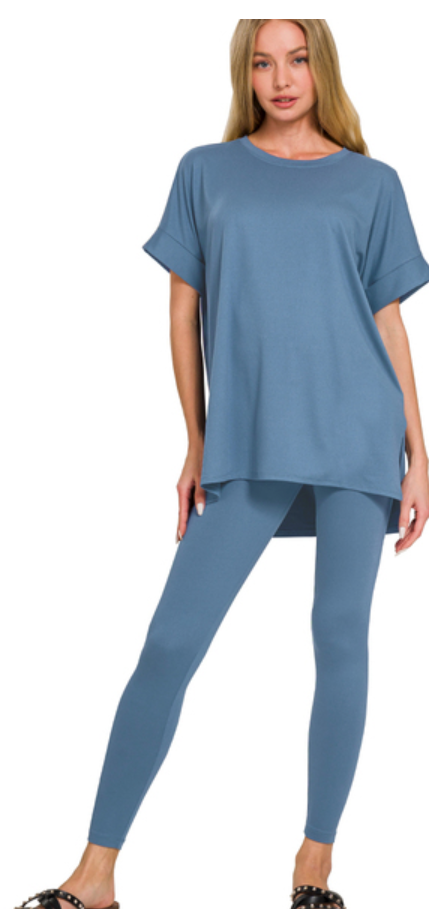 S/S Brushed Microfiber Set Crew Neck