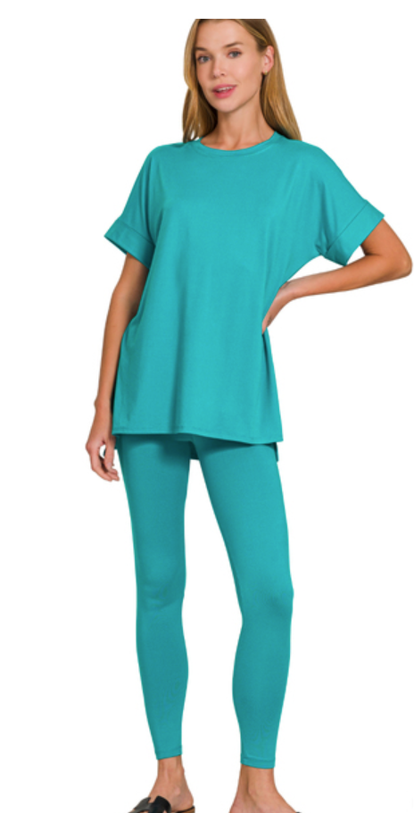 S/S Brushed Microfiber Set Crew Neck