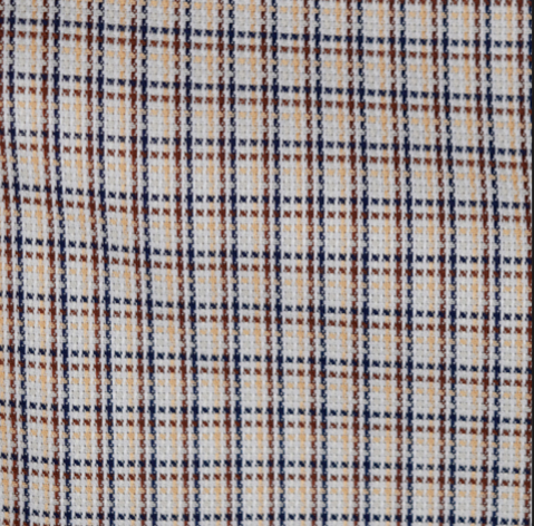L/S Textured Mini check - Tan Multi