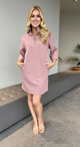 CC Air scuba zip front dress