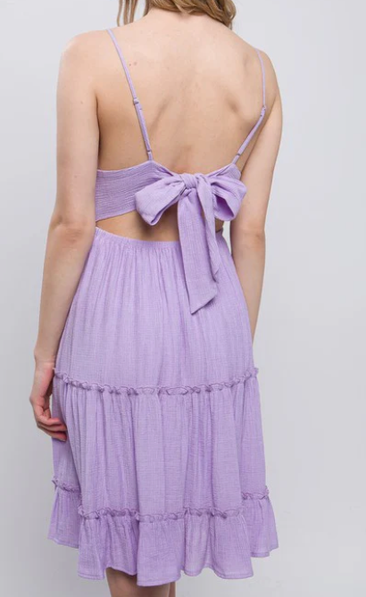 White Lace Dress w/Bow Back