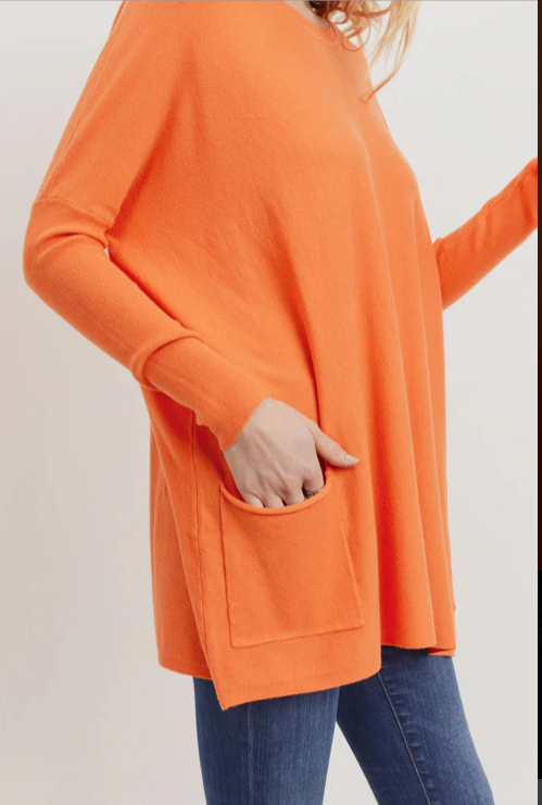 TeaNRose Oversize Pocket Sweater