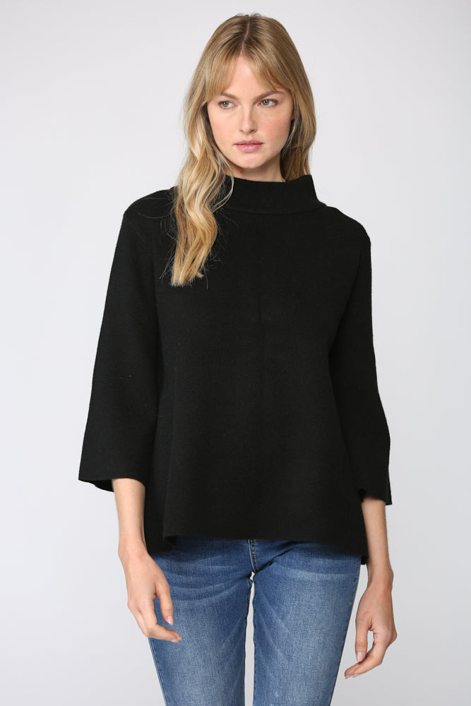 Gingham Red White Mock Neck Sweater