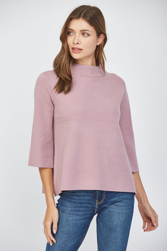 Our Favorite Mock Neck Bell Sleeve Sweater- NEW COLORS