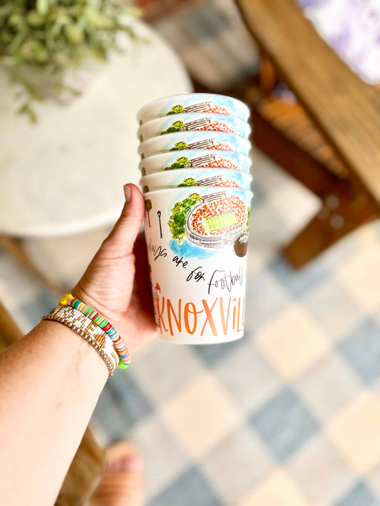 Knoxville Reusable Cups - Tailgaiting - Set of 6