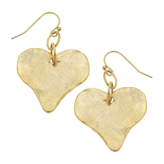 Susan Shaw - Gold Heart Earrings