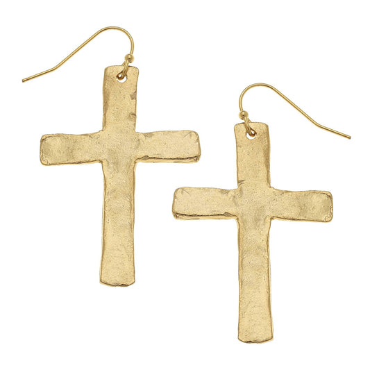 Gold Cross Earrings
