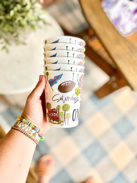 Oxford Reusable Party Cups - Tailgating - Set of 6