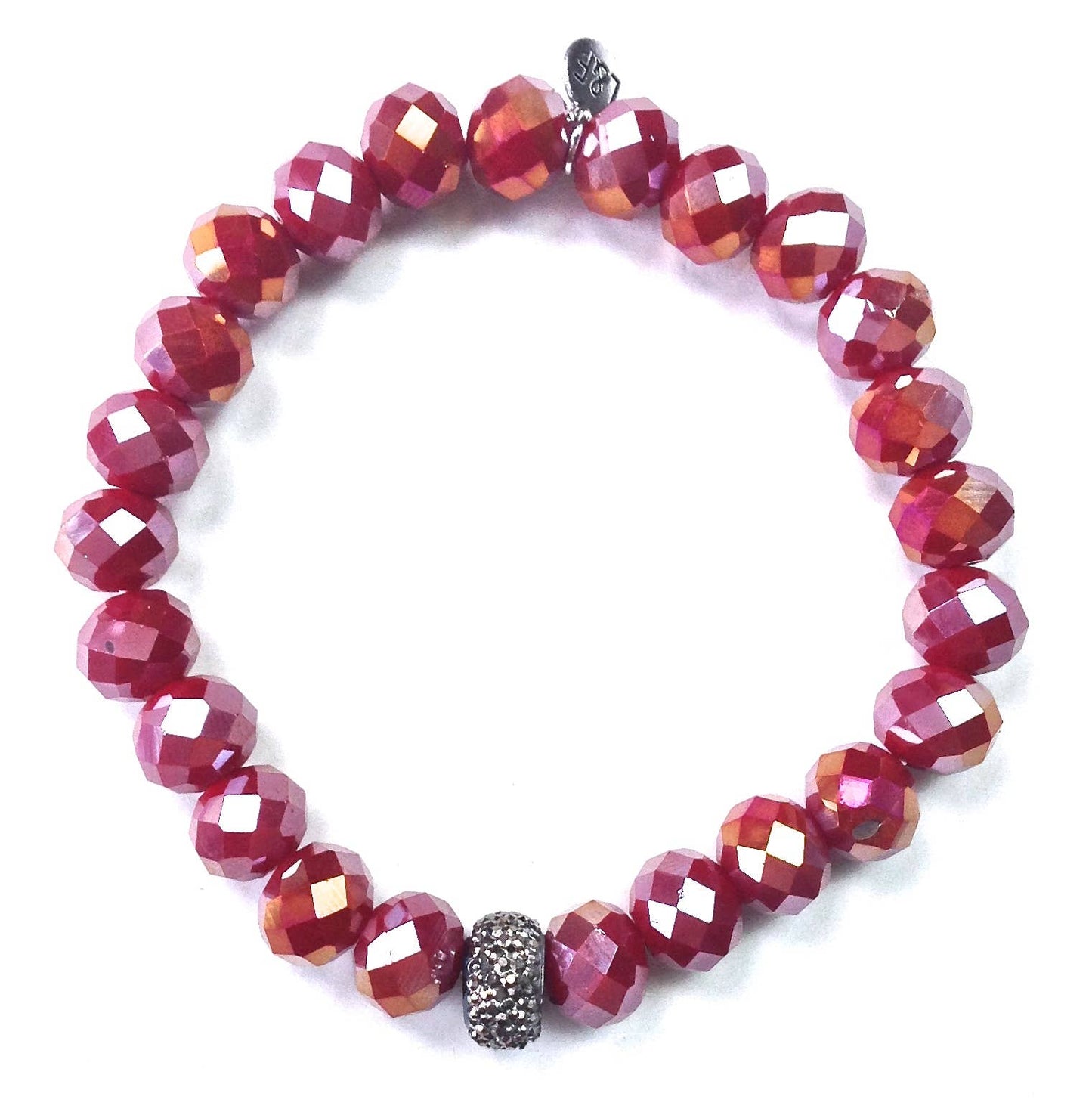 10XB11 BR-10mm Faceted Glass Stretch/Red