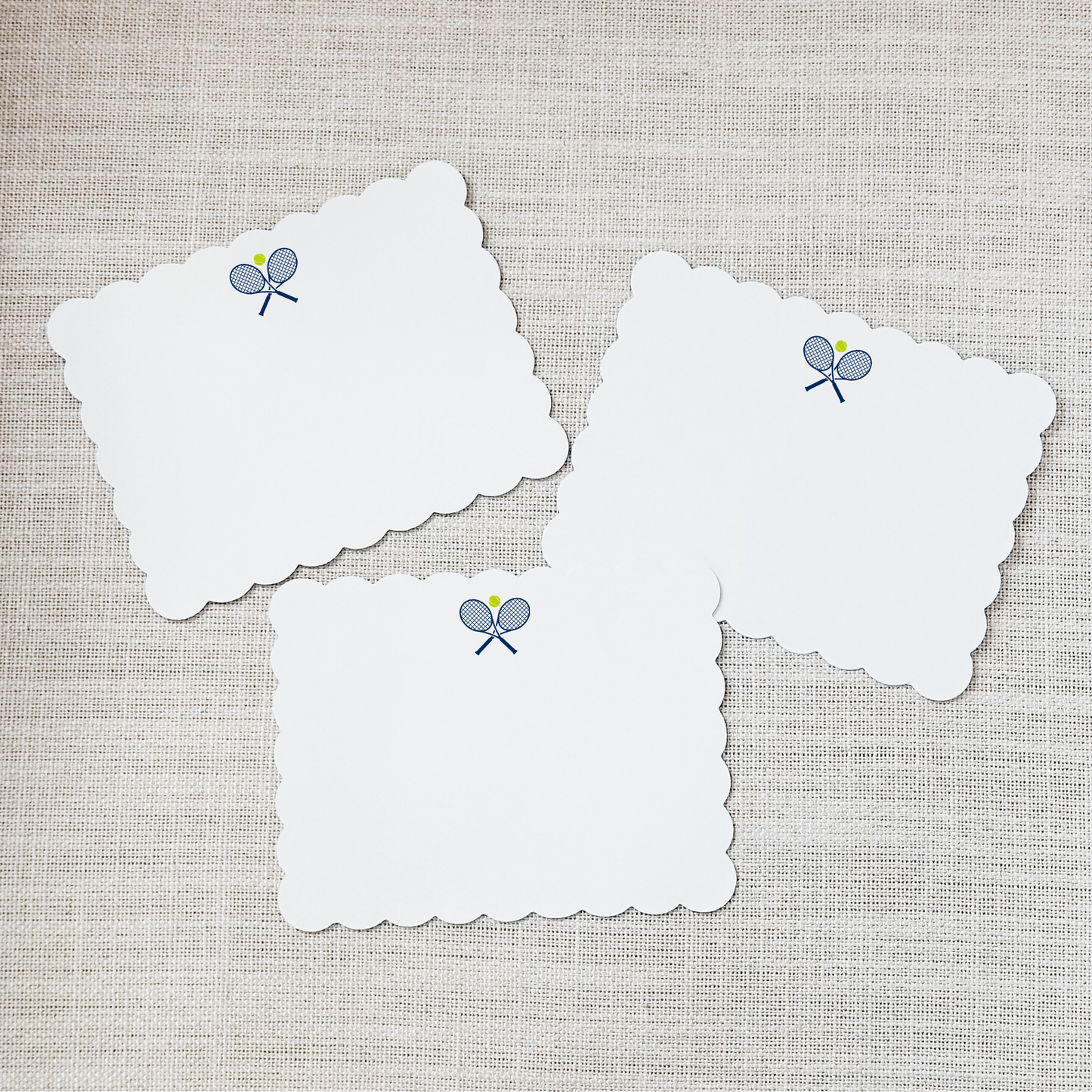 So Thoughtful Gifts - Tennis Scallop Flat Notecard - Set of 15