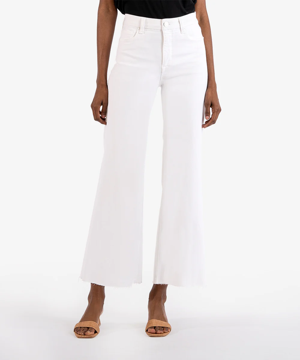 Meg High Rise Fab Ab Wide Leg White