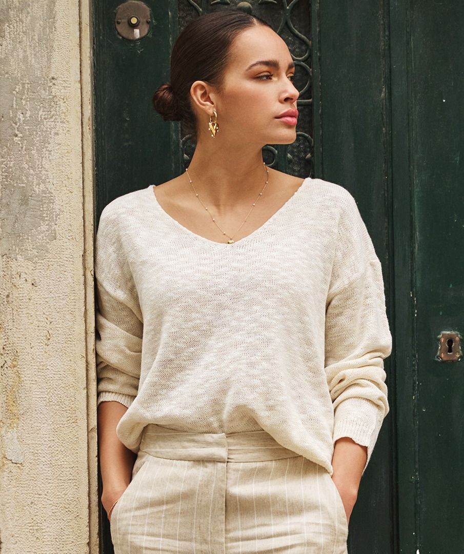 Boxy Sweater Slub Ombre