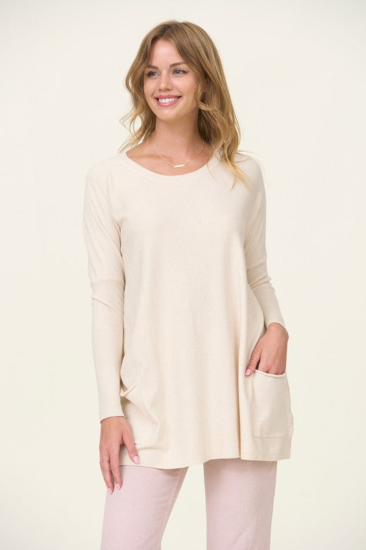 TeaNRose Oversize Pocket Sweater