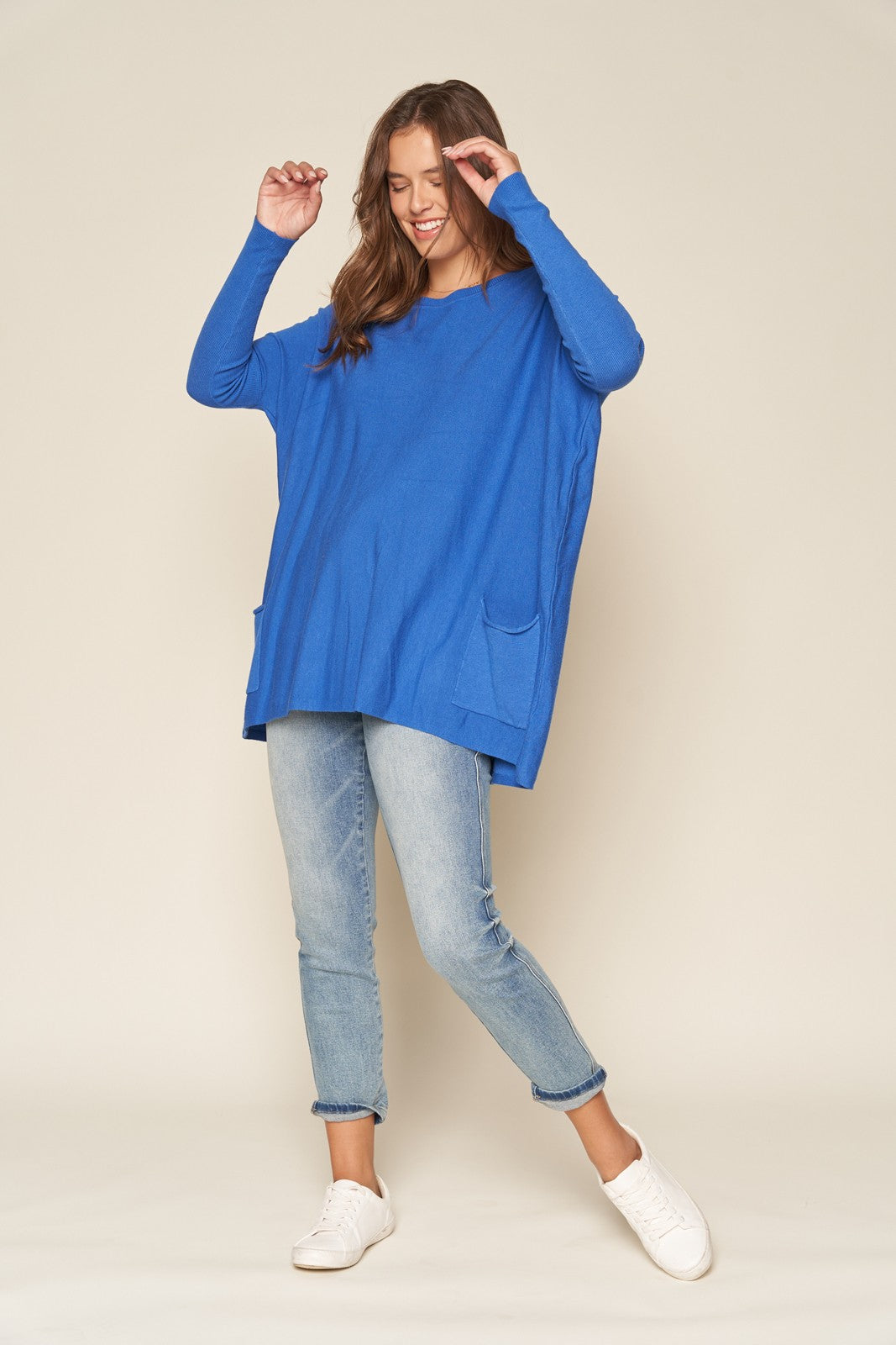 TeaNRose Oversize Pocket Sweater