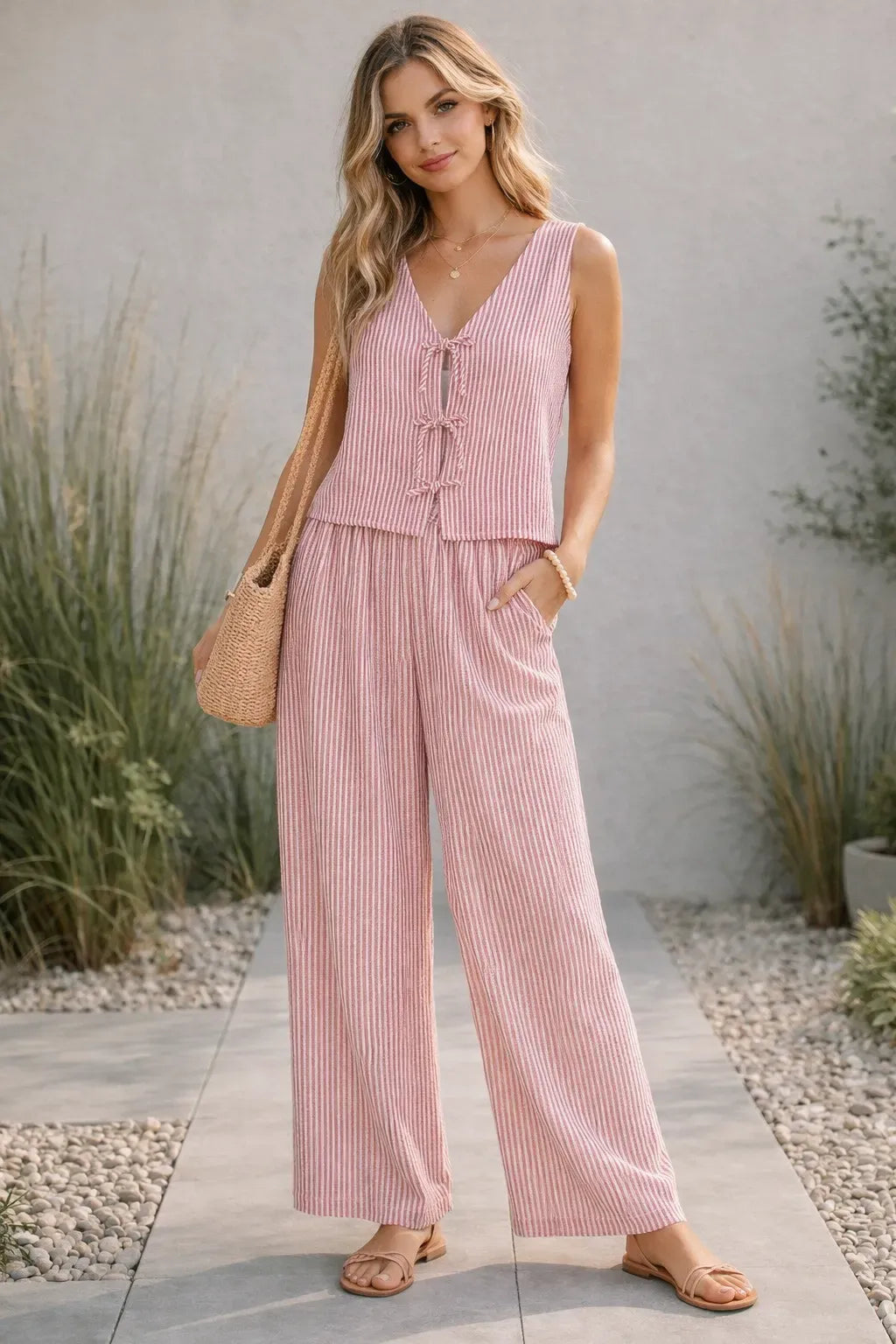 Linen-like Pant Sets