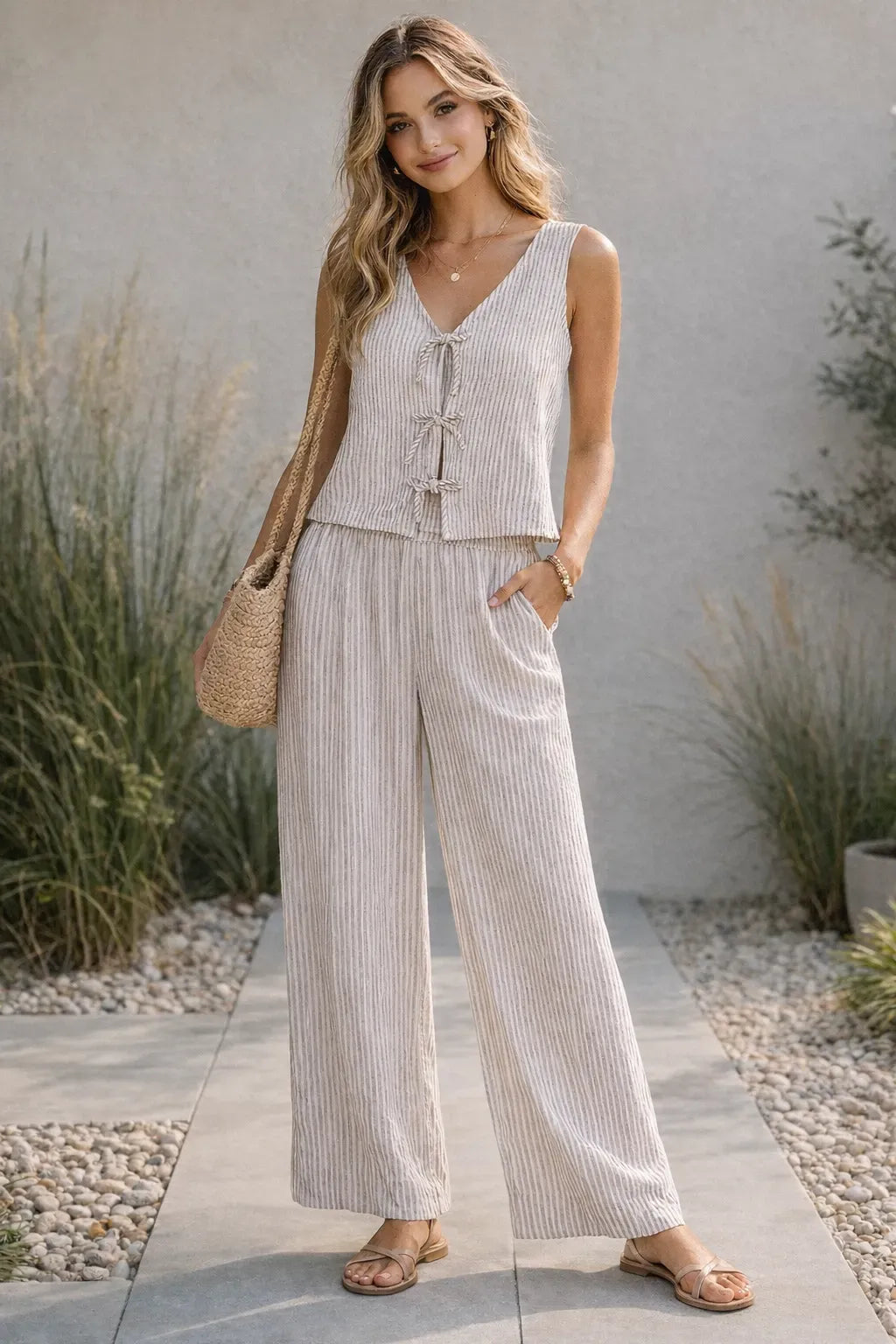 Linen-like Pant Sets