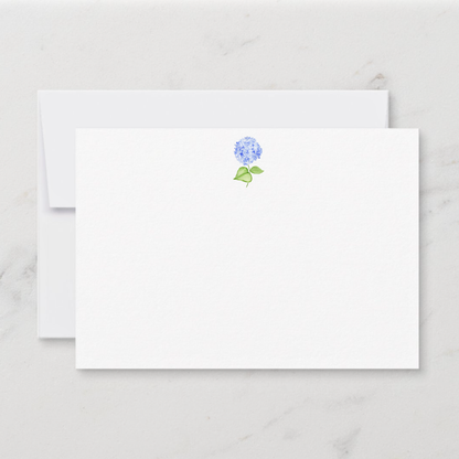 So Thoughtful Gifts - Blue Hydrangea Flat Notecard - Set of 15