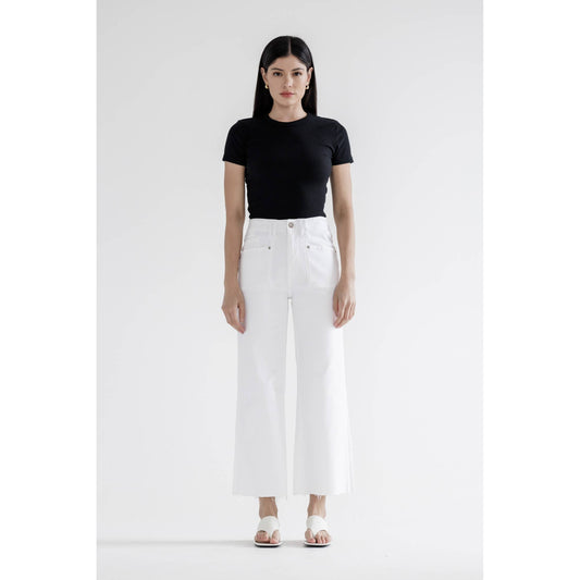 Mica Denim - Super High Rise Wide Leg, Pants - 61% Cotton