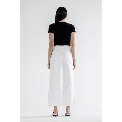 Mica Denim - Super High Rise Wide Leg, Pants - 61% Cotton