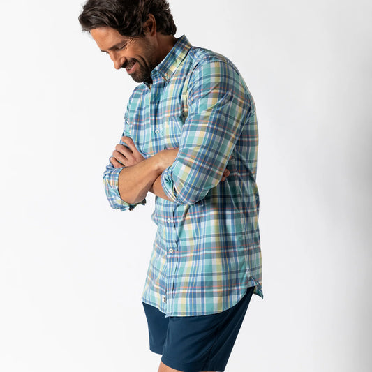 LS PERFORMANCE POPLIN SPORT SHIRT - PAGE PLAID