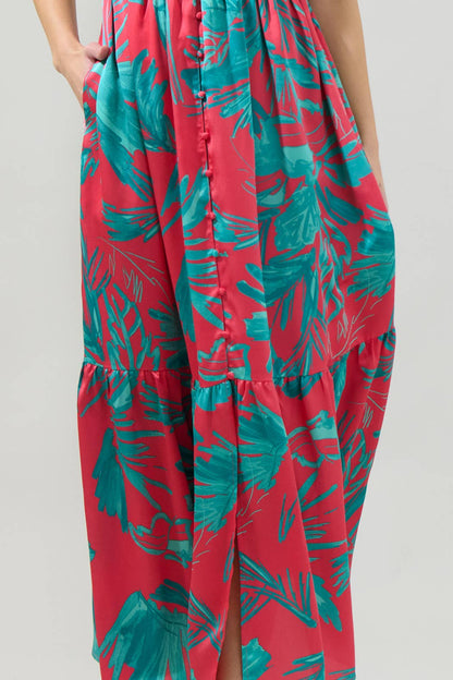 Sugarlips - Palm Tropics Pismo Button Down Flutter Maxi Dress