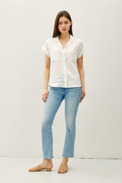 Cap Sleeve Tencel Shirt
