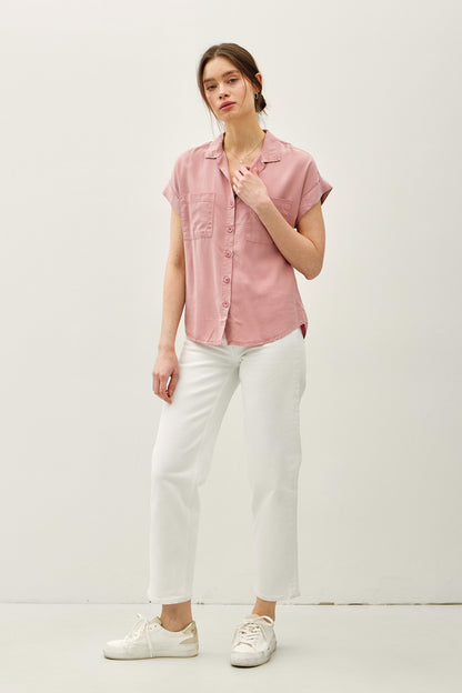 Cap Sleeve Tencel Shirt