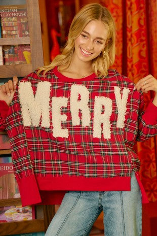Merry Plaid Sweatshirt