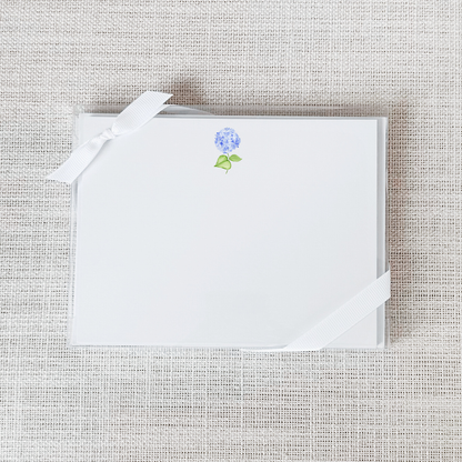 So Thoughtful Gifts - Blue Hydrangea Flat Notecard - Set of 15