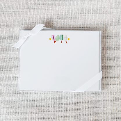 So Thoughtful Gifts - Pickleball Scallop Flat Notecard - Set of 15