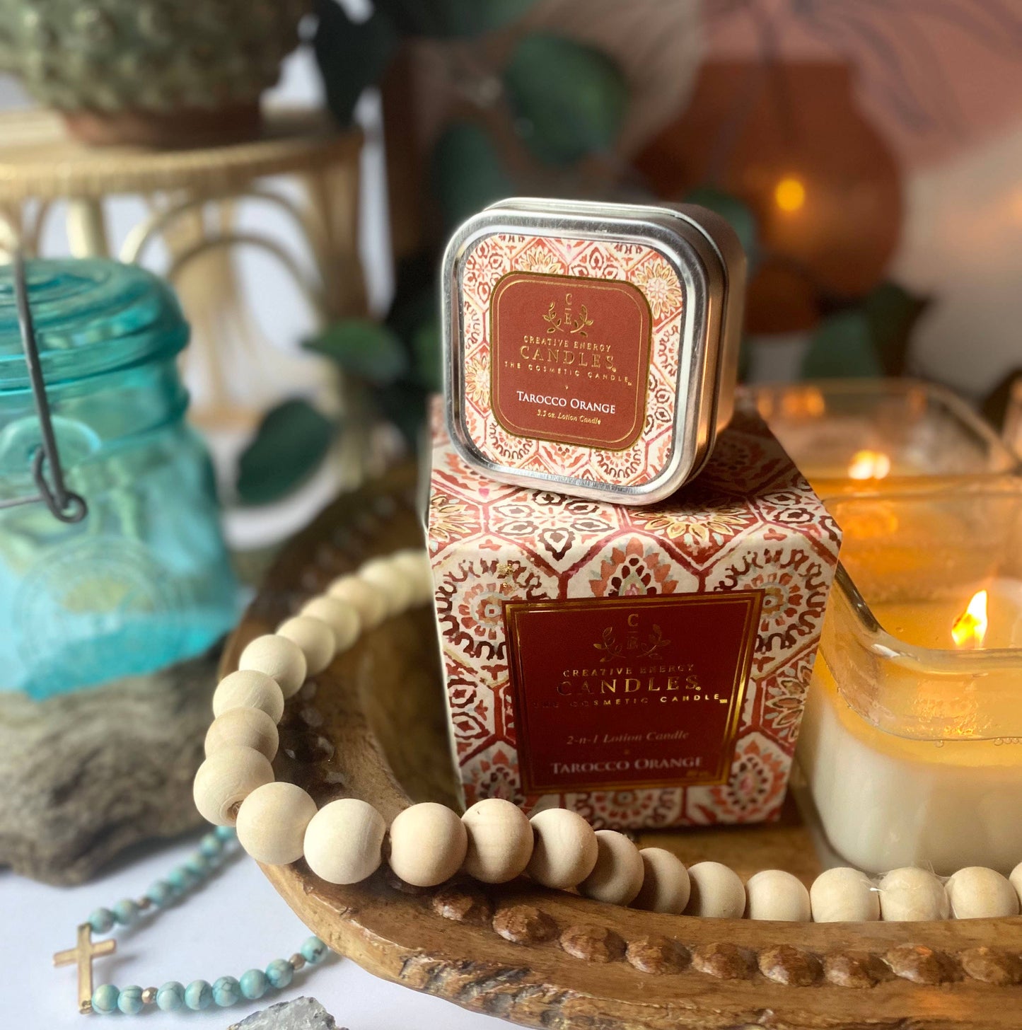 Creative Energy Candles - Tarocco Orange: 2-in-1 Soy Lotion Candle: Medium - 6 oz